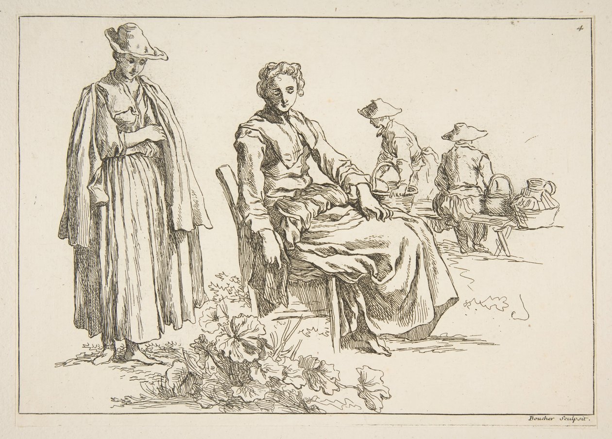 Sheet of Sketches by François Boucher