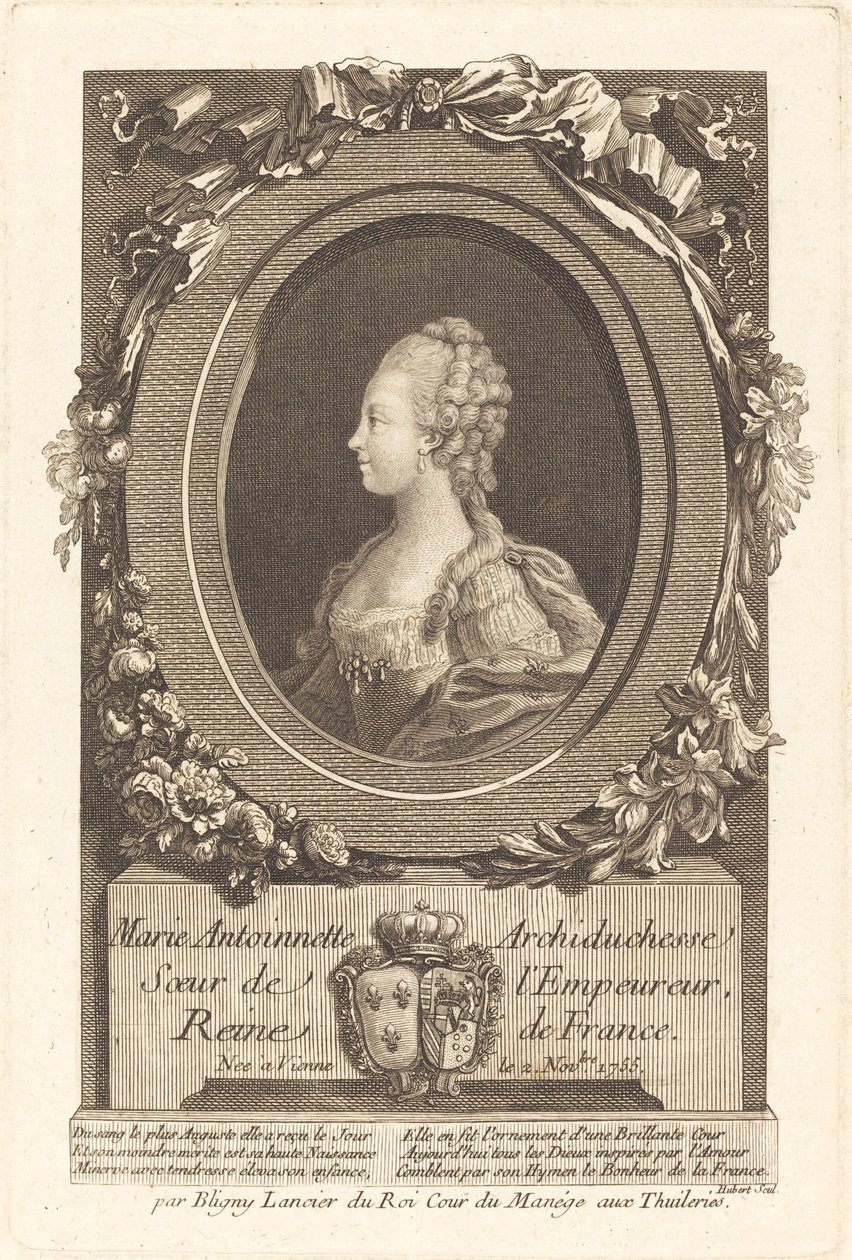 Marie-Antoinette by François Hubert after Honore Thomas Bligny