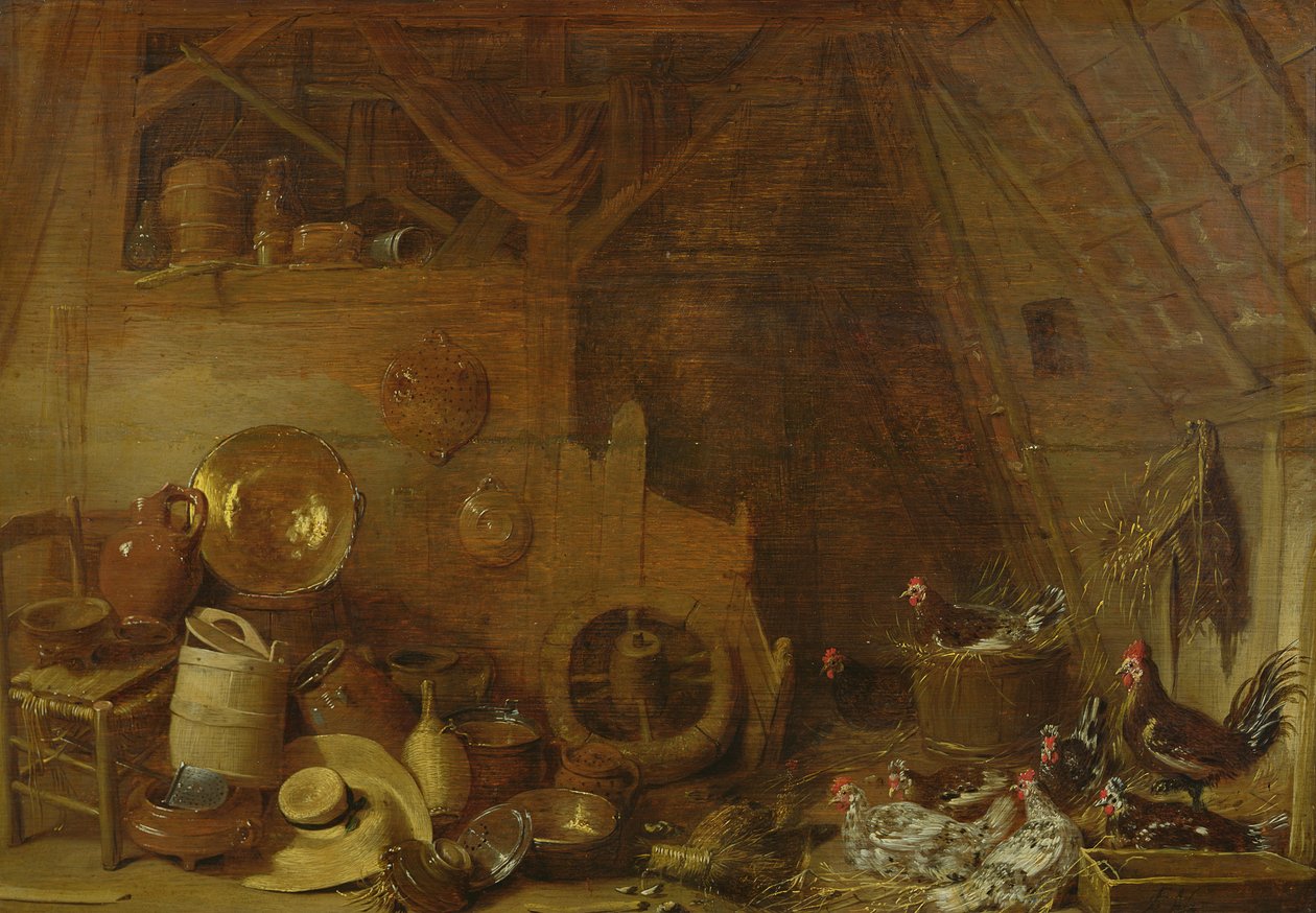 Barn Interior by Frans Ryckhals