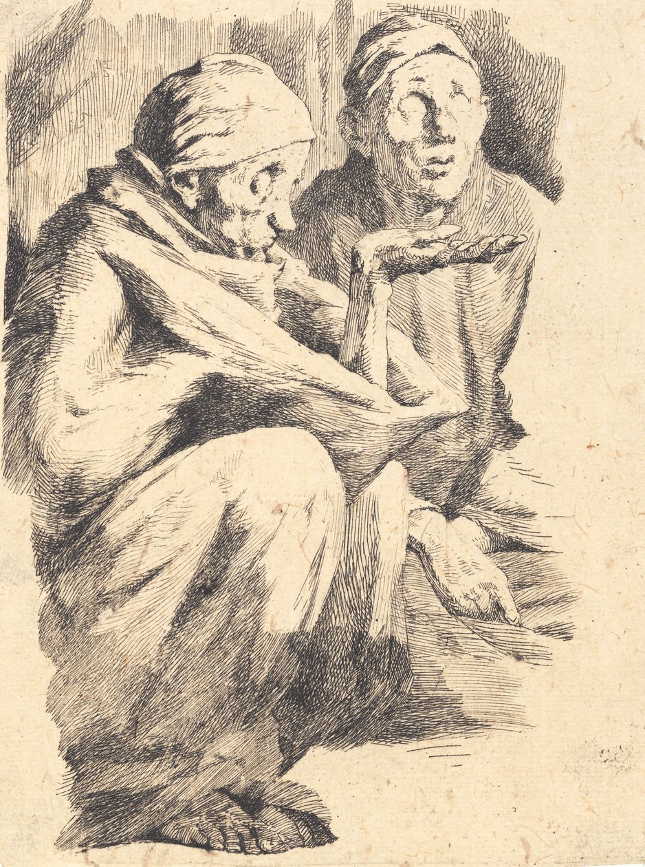 Two Blind Beggars by Frans Schwartz