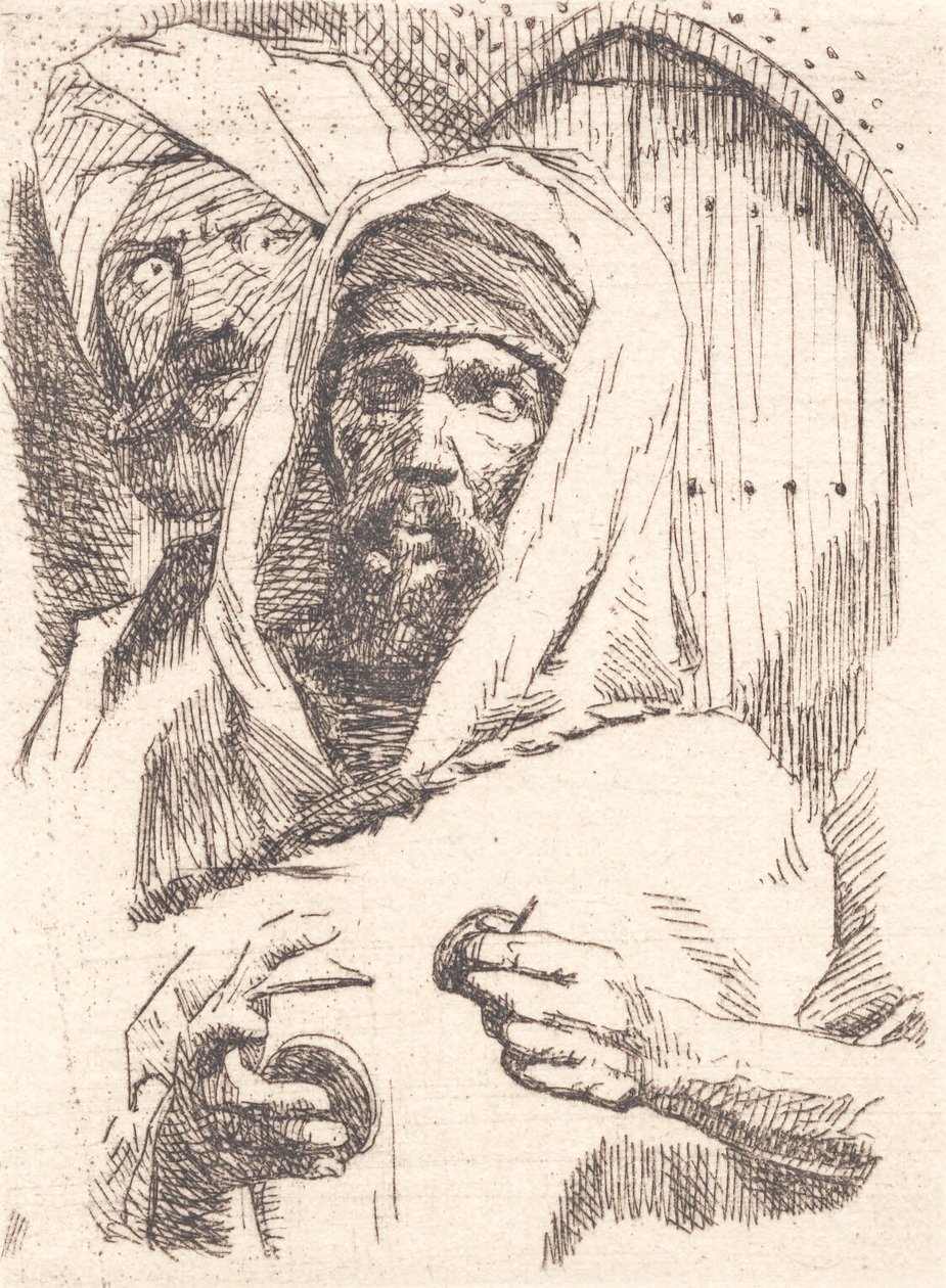 Two Orientals in Front of a Door by Frans Schwartz