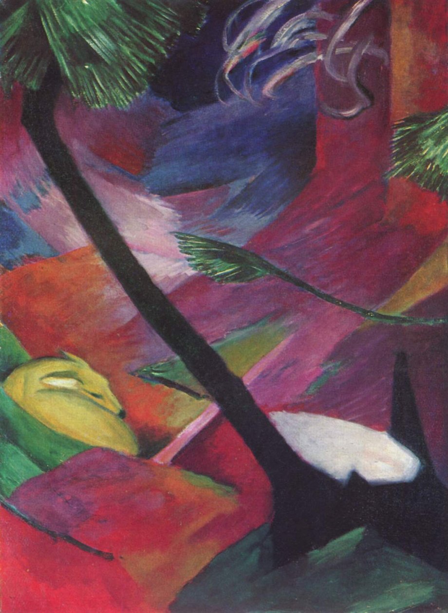Deer in the Forest by Franz Marc