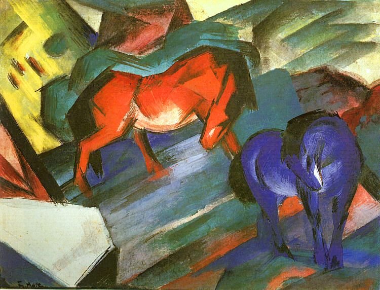 Red and Blue Horses by Franz Marc