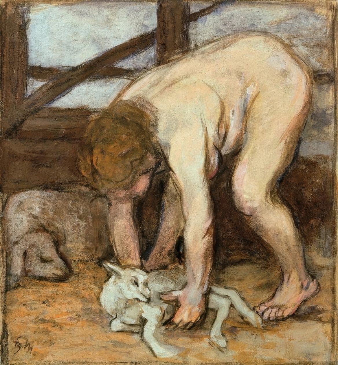 Nude with Kid by Franz Marc