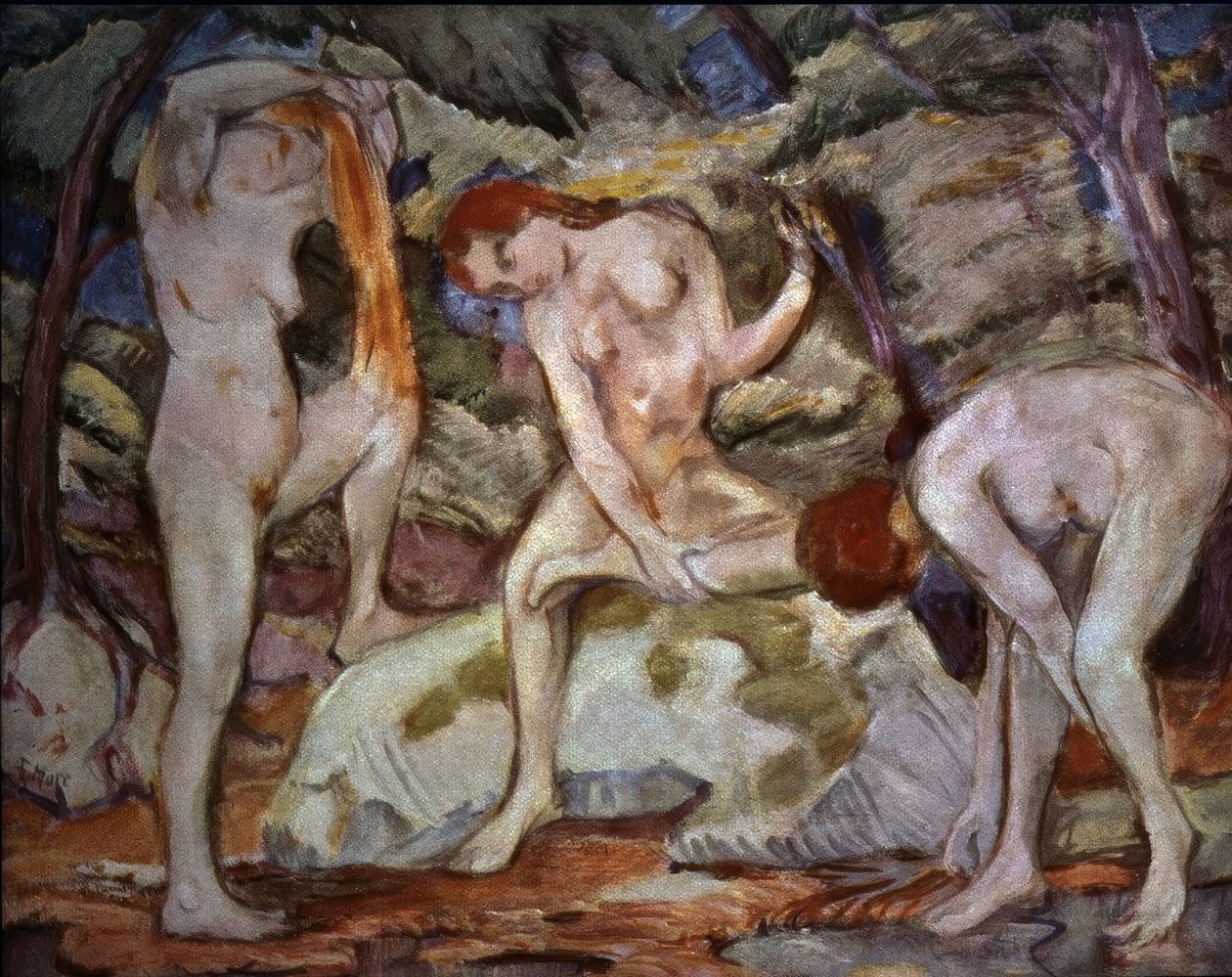 Bathers – 1910 by Franz Marc