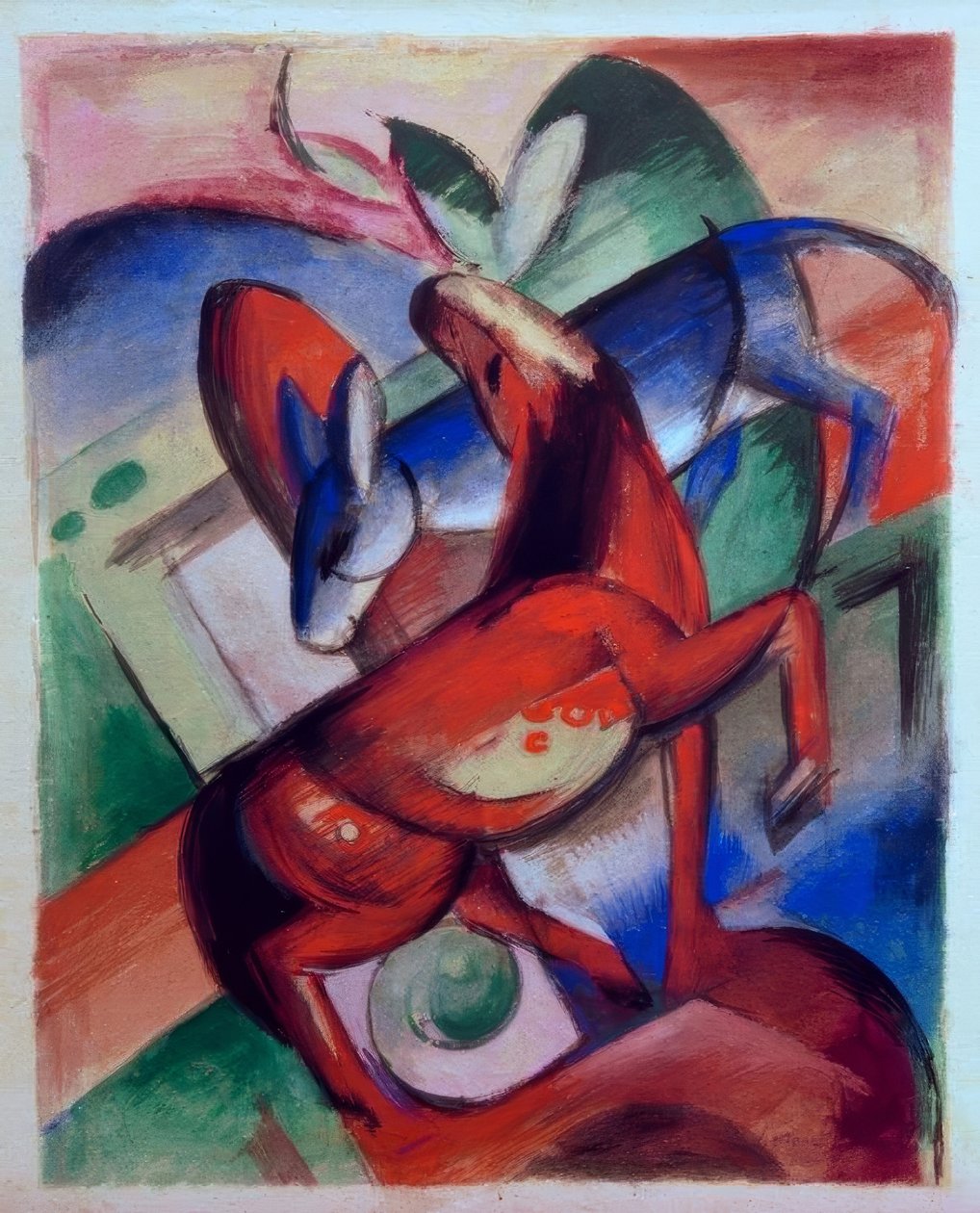 Horse and Donkey by Franz Marc