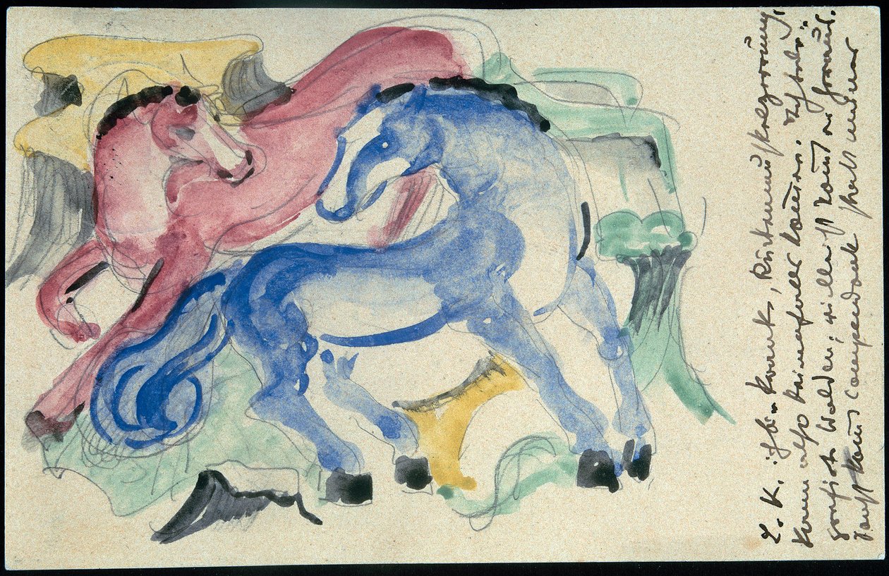 Red and Blue Horses by Franz Marc