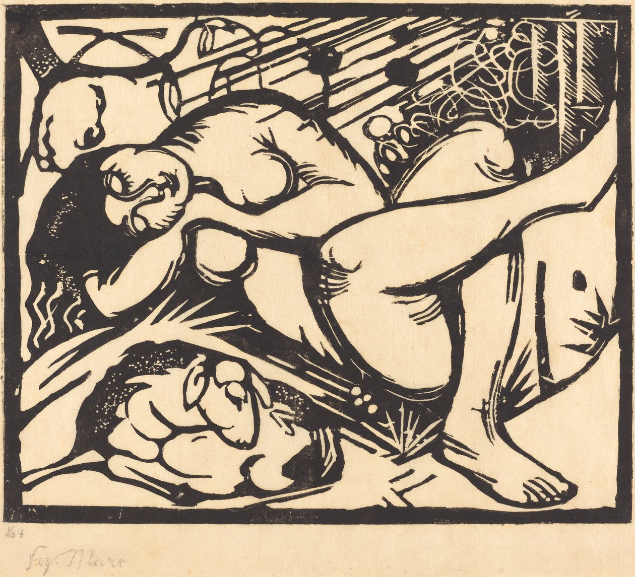 Sleeping Shepherdess by Franz Marc