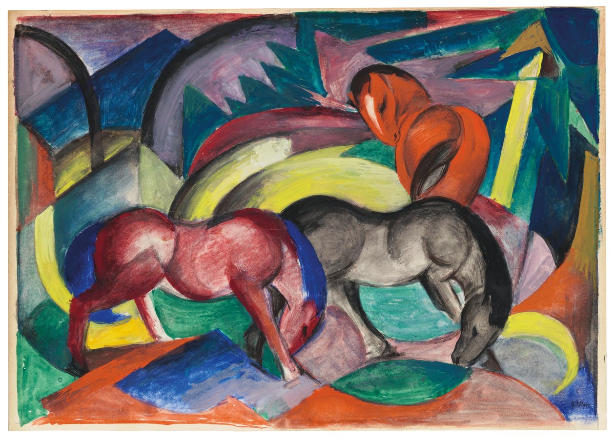 Three Horses by Franz Marc
