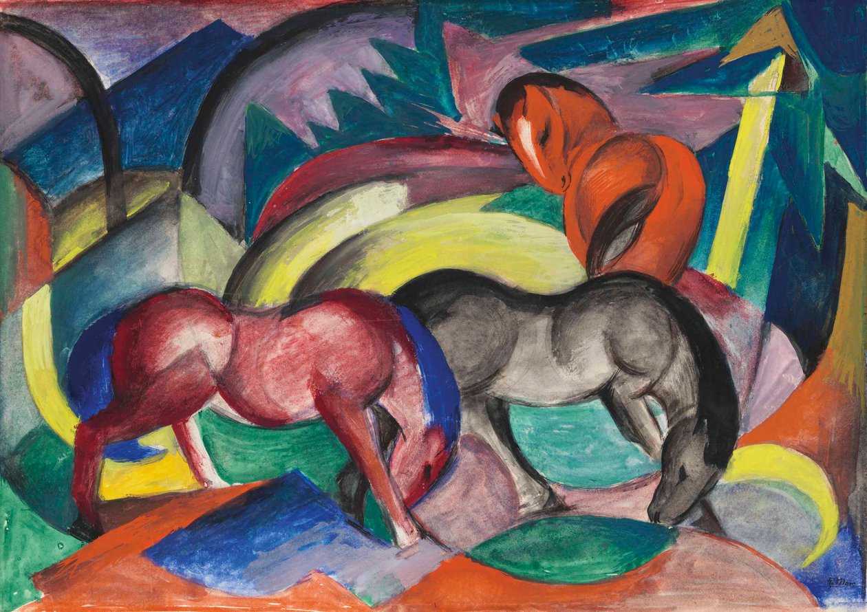 Three Horses by Franz Marc