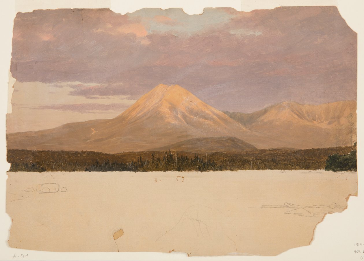 Mt. Katahdin from Lake Katahdin by Frederic Edwin Church