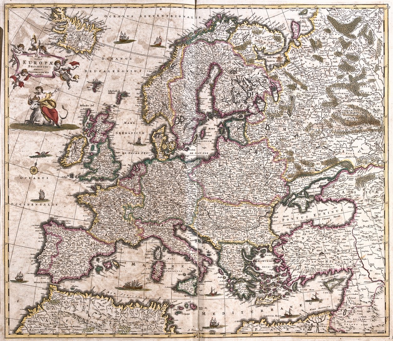 Map of Europe by Frederick de Wit