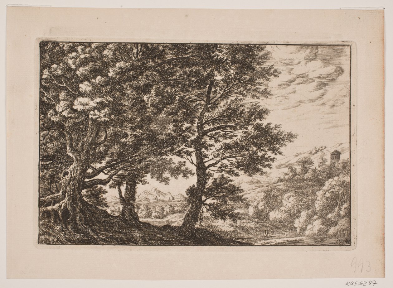 Mountainous Landscape with Large Trees by Frederik Laub