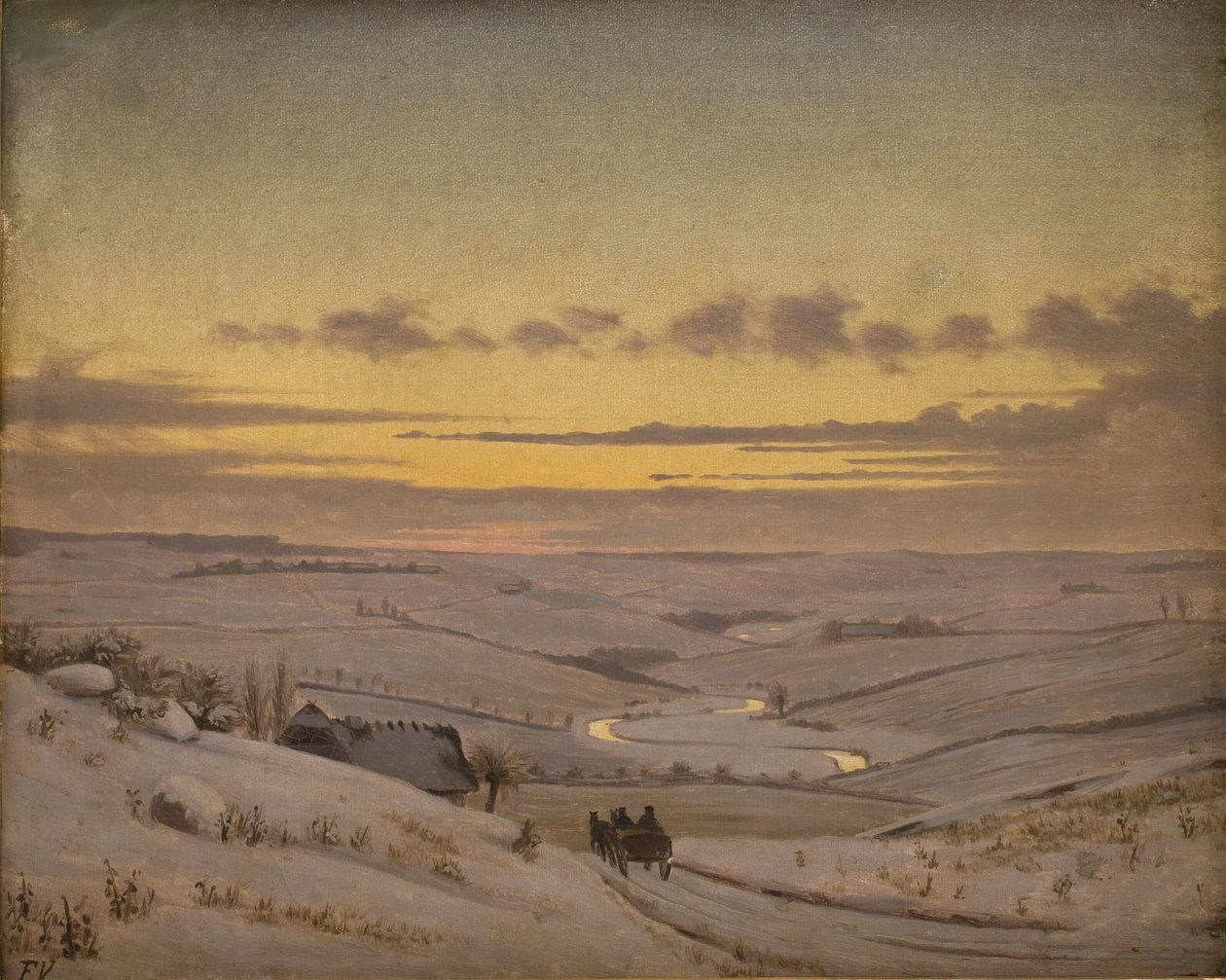 Winter Evening by the Suså River by Frederik Vermehren