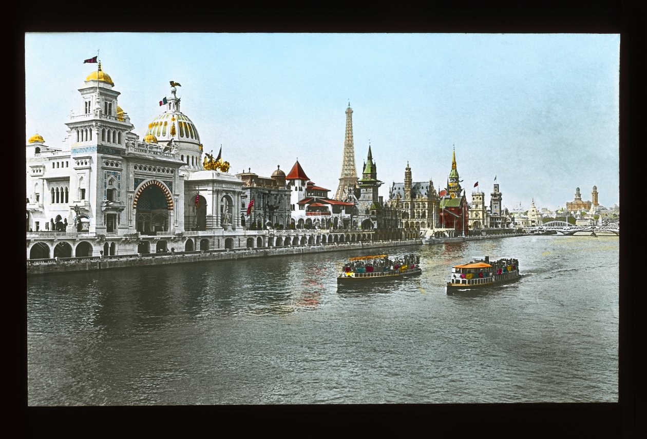 Paris Exposition: Quai des Nations, the Ottoman Pavilion and the United States Pavilion, 1900 by French Photographer