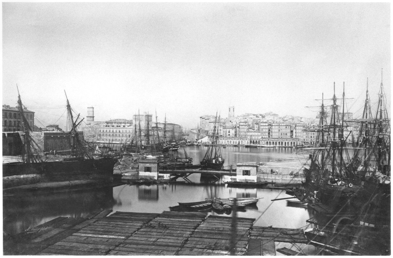 View of the port of Marseilles, late 19th century by French Photographer