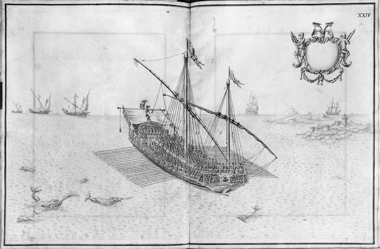 Building, Equipping and Launching of a Galley, Plate XXIV by French School