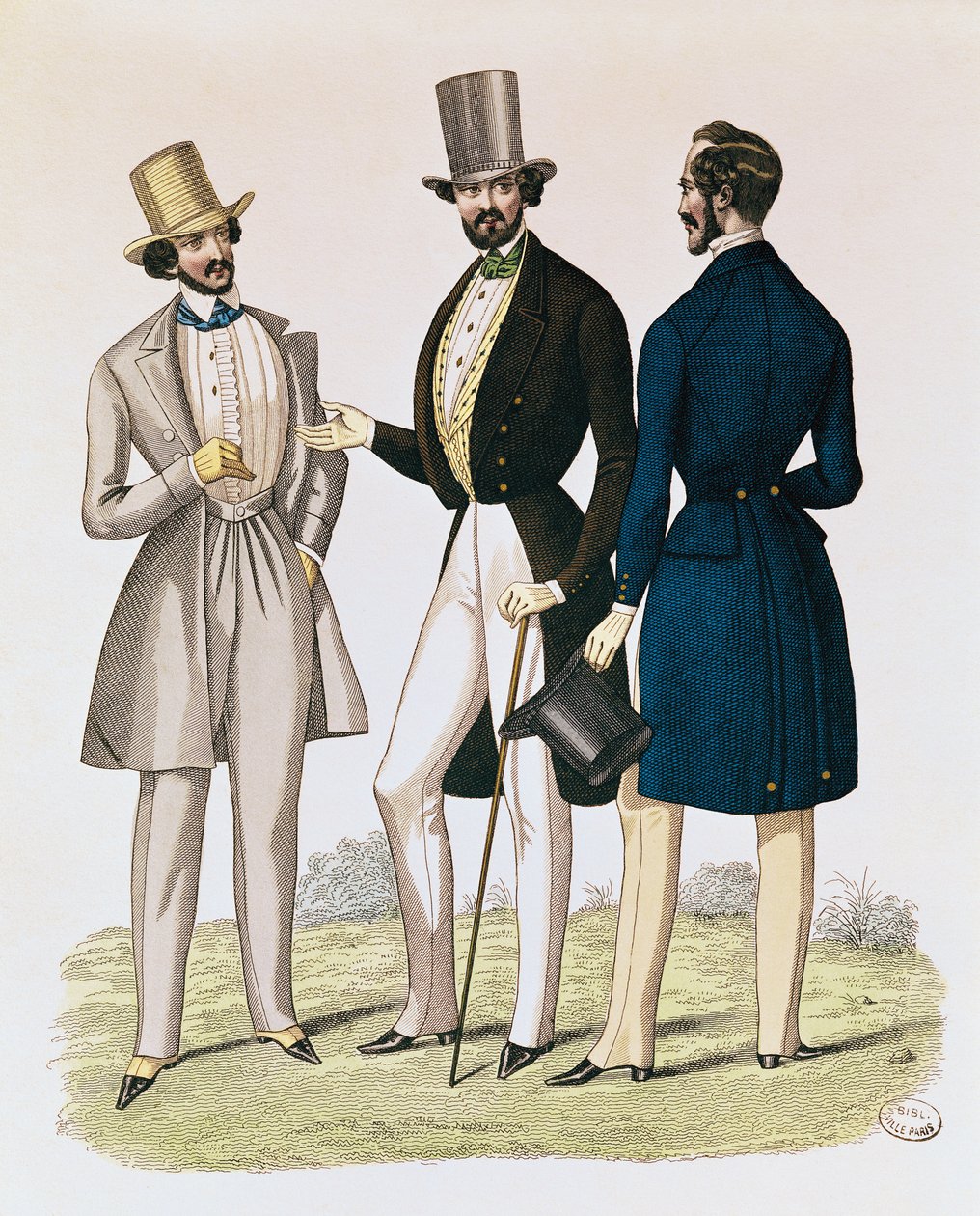 Fashion plate depicting male clothing, published by 