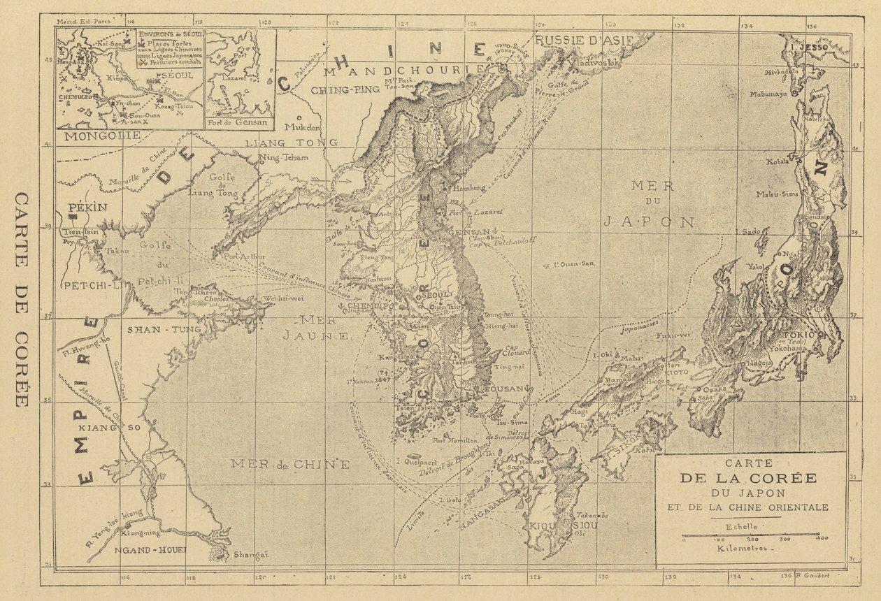 Map of Korea by French School