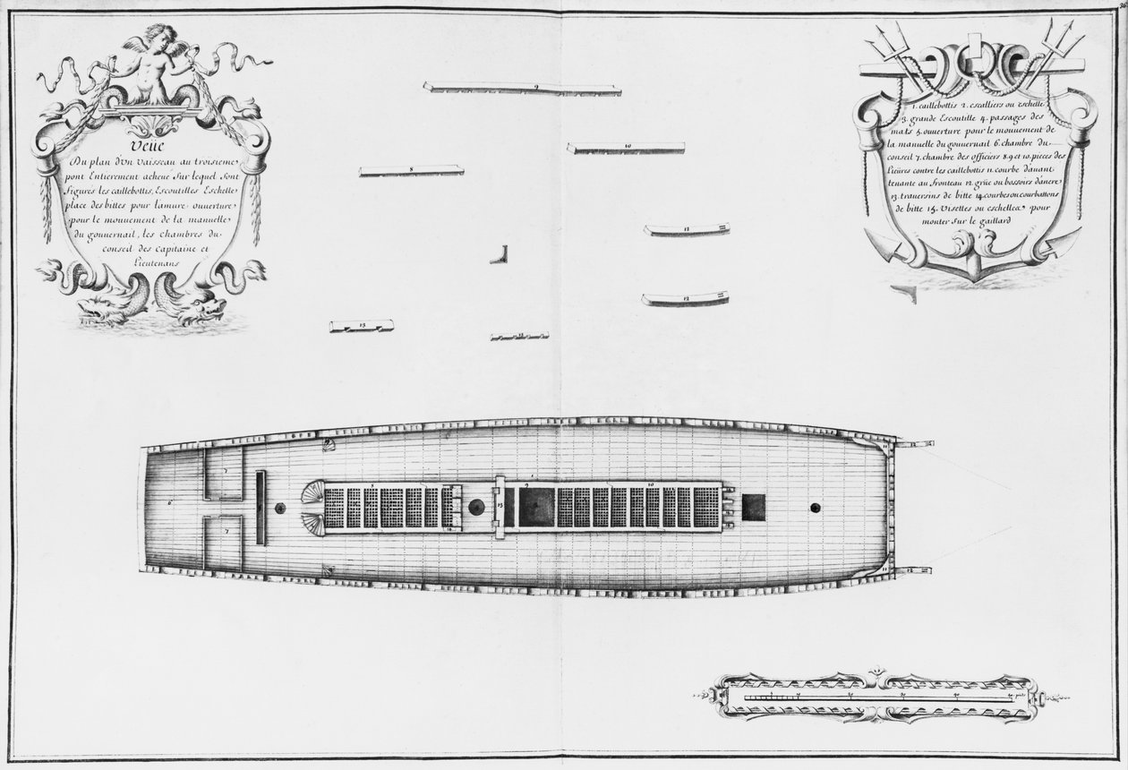 Plan of a Vessel with an Entirely Completed Third Deck, Illustration from the 