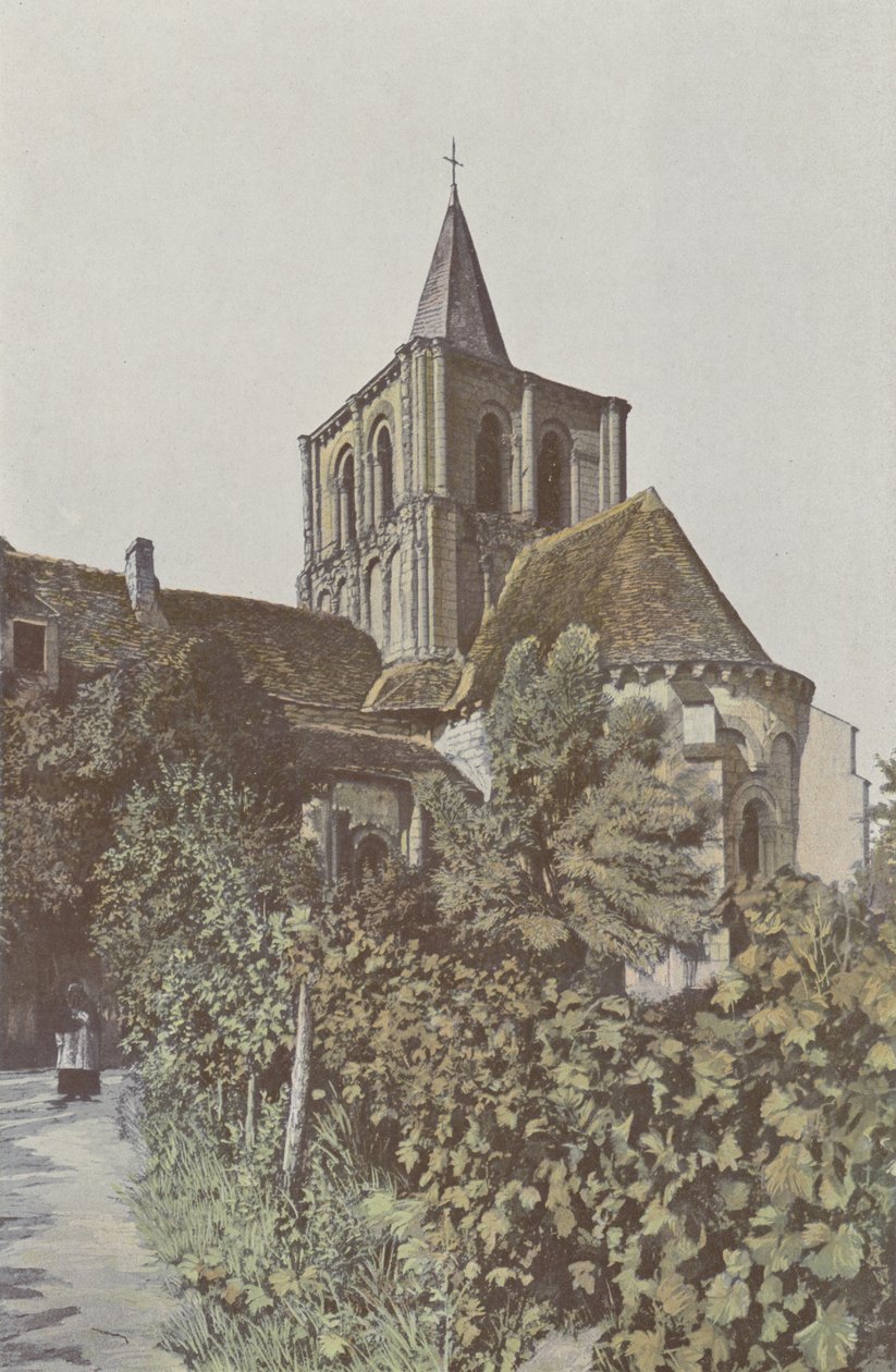 Lencloitre, Church, Apse and Bell Tower by French Photographer