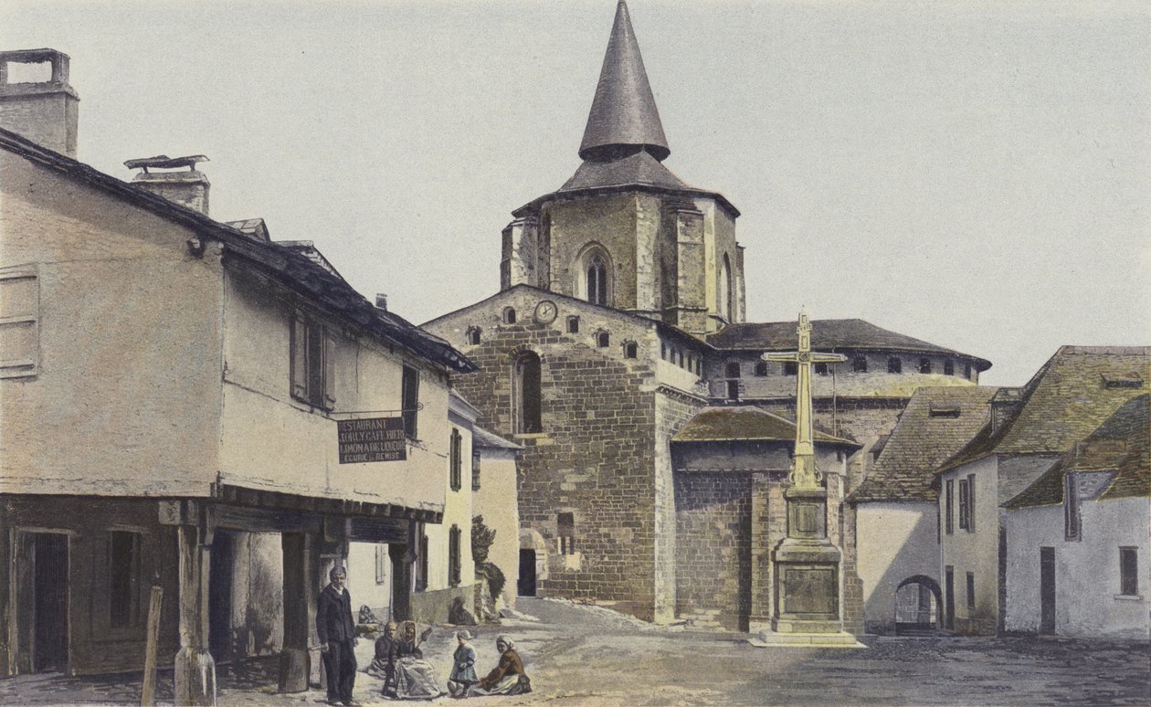 Saint-Savin, Church, South View by French Photographer