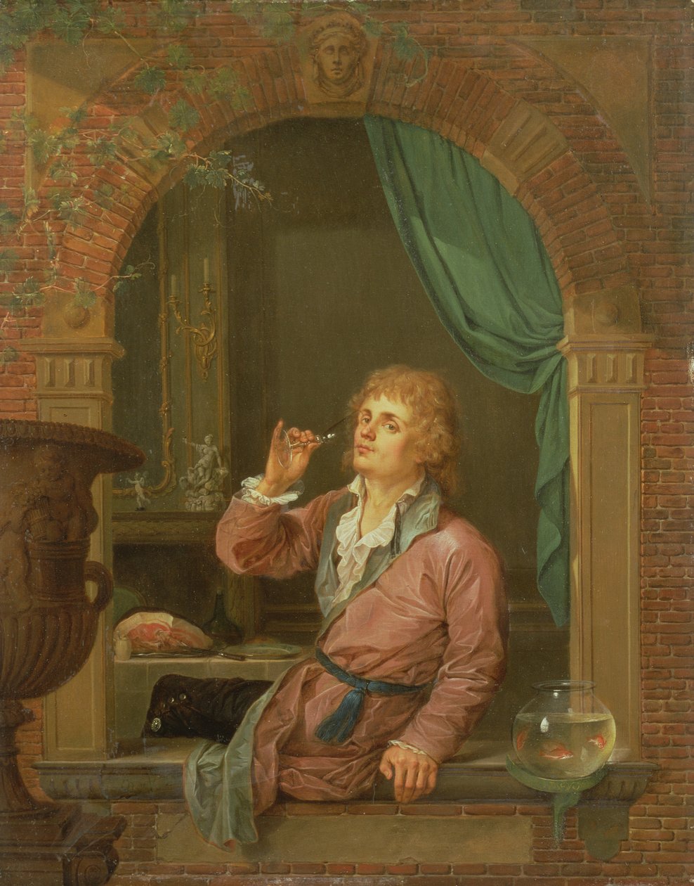 Drinking Wine by French School