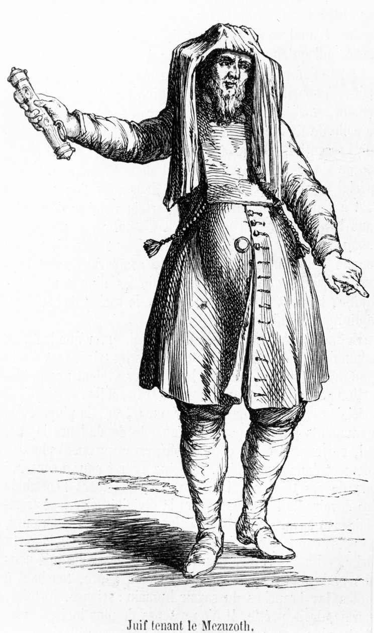 Eighteenth century French Jew Holding a Mezuzoth by French School