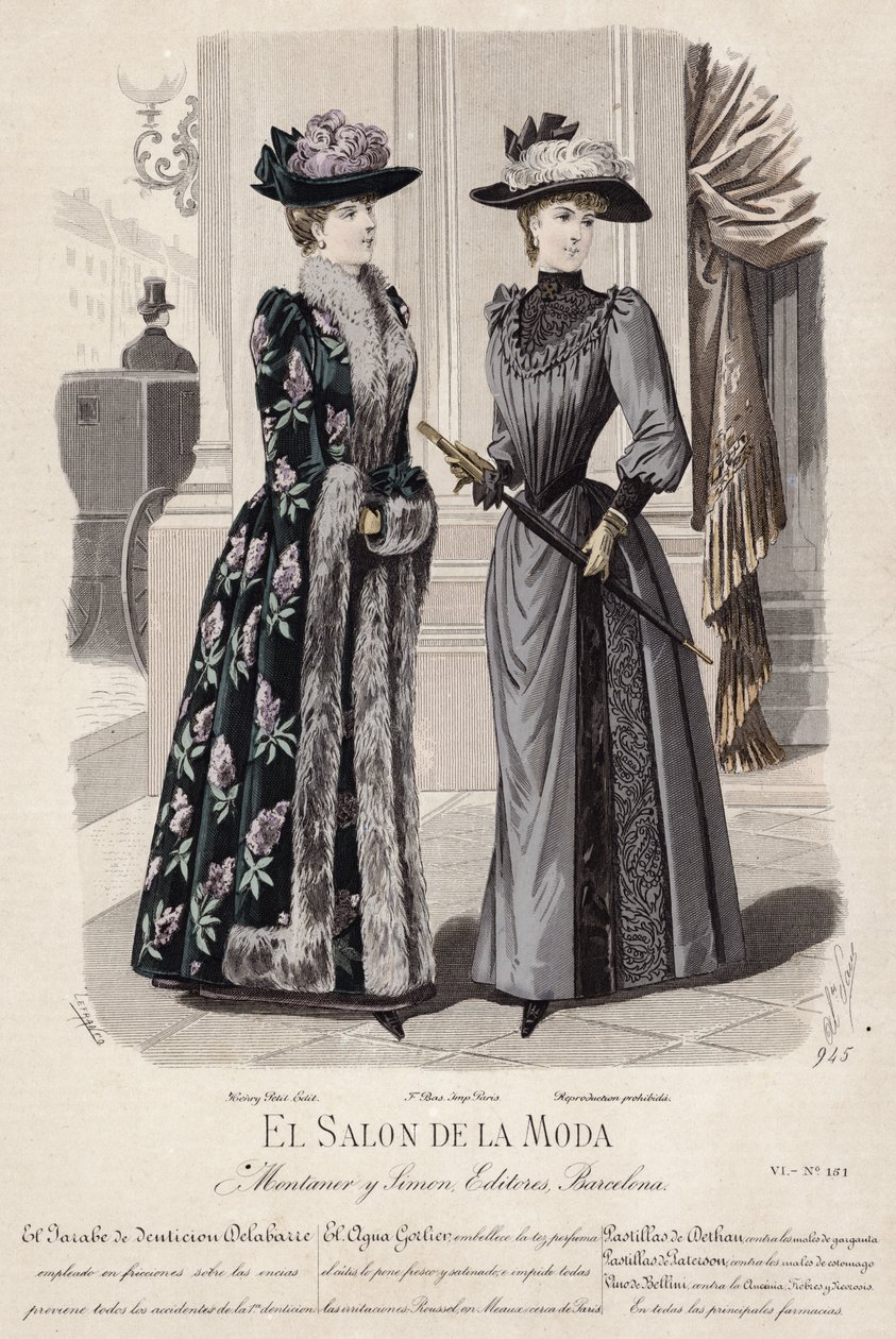 French fashion plate, late 19th century by French School