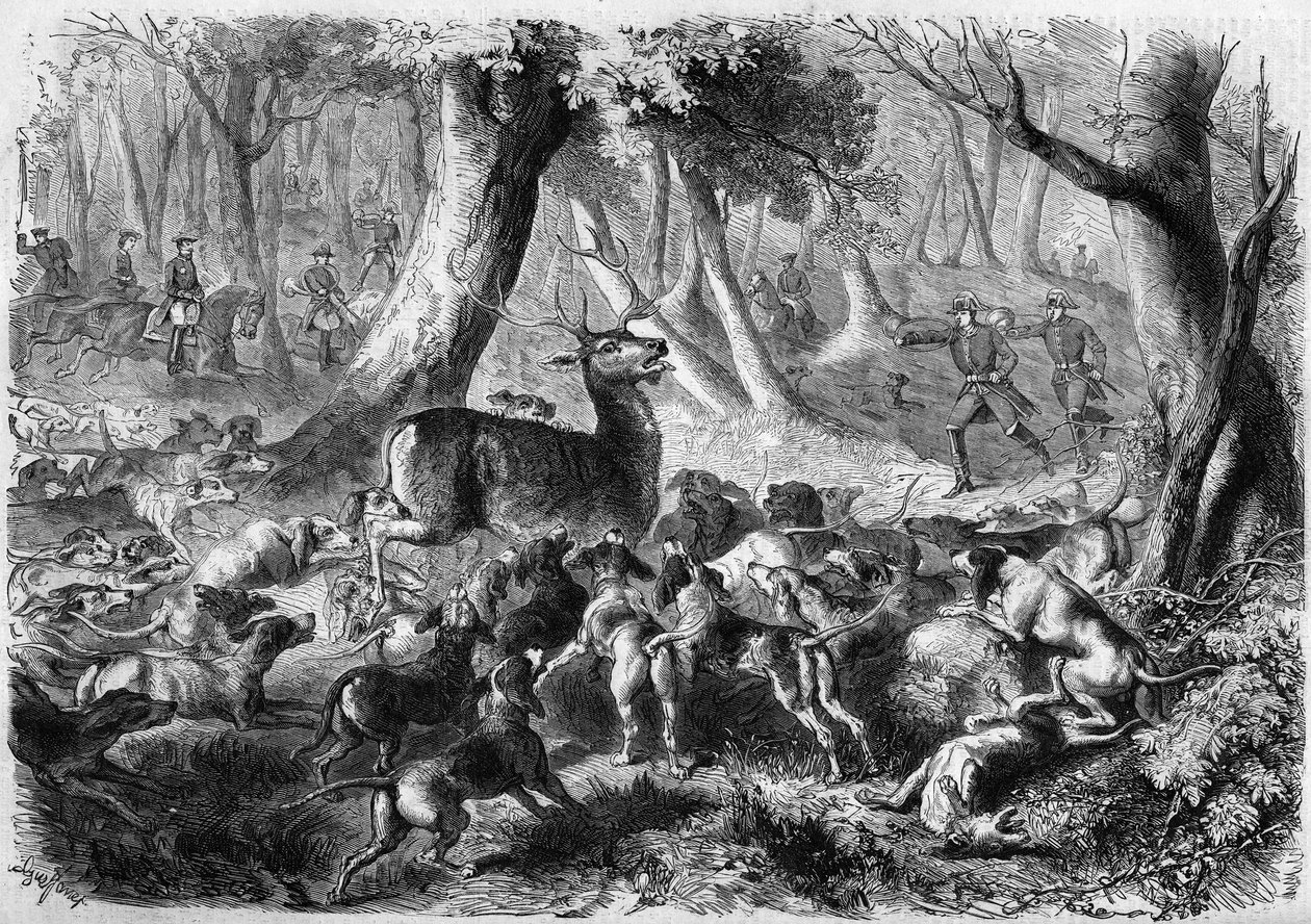 Hunting scene by French School