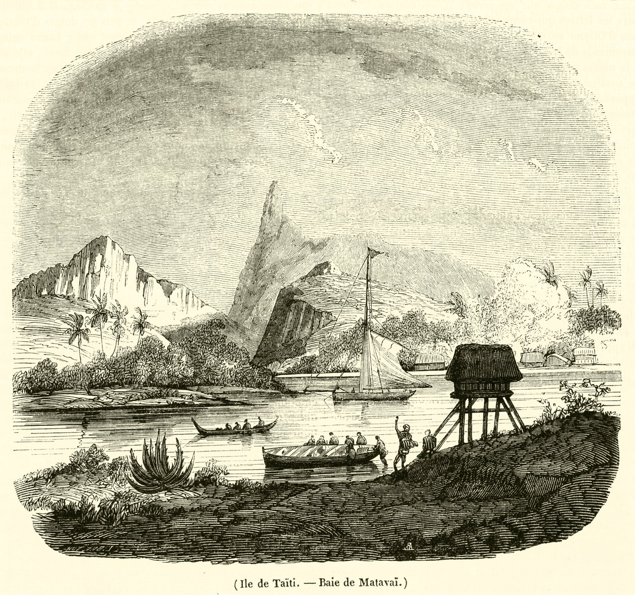 Island of Tahiti, Matavai Bay by French School