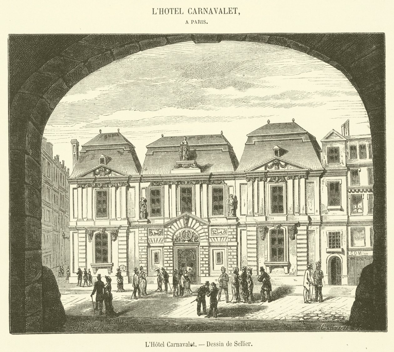 The Carnavalet Hotel (engraving) by French School