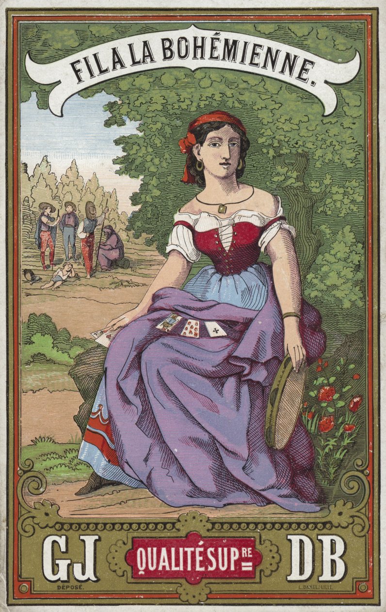 Label for Bohemian thread by French School