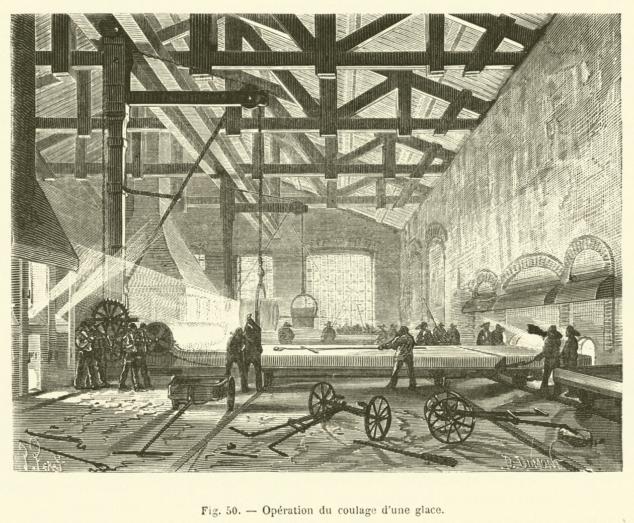 Operation of Pouring a Glass Plate by French School