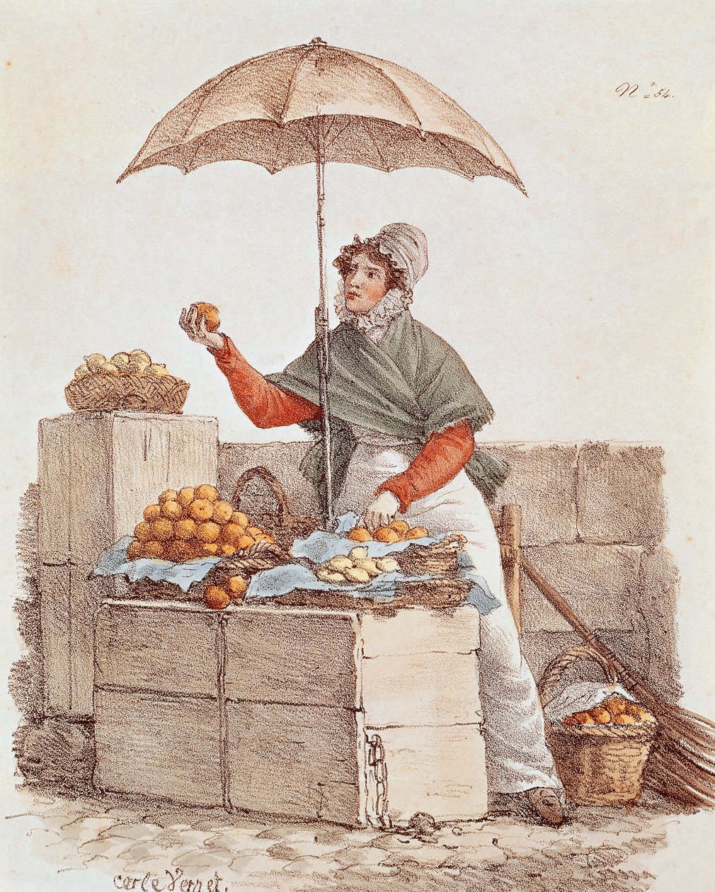 Orange seller by French School