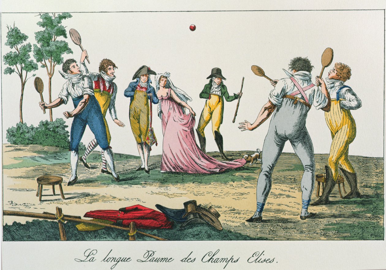 Playing tennis by French School