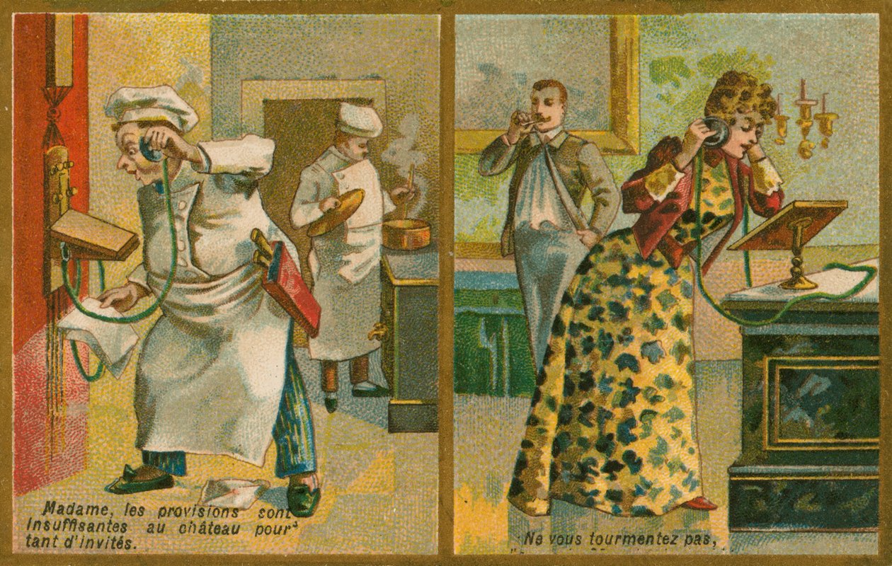 Postcard Featuring Telephone by French School