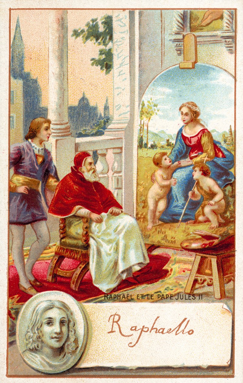 Raphael and Pope Julius II by French School