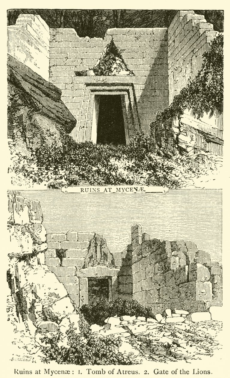 Ruins at Mycenae by French School