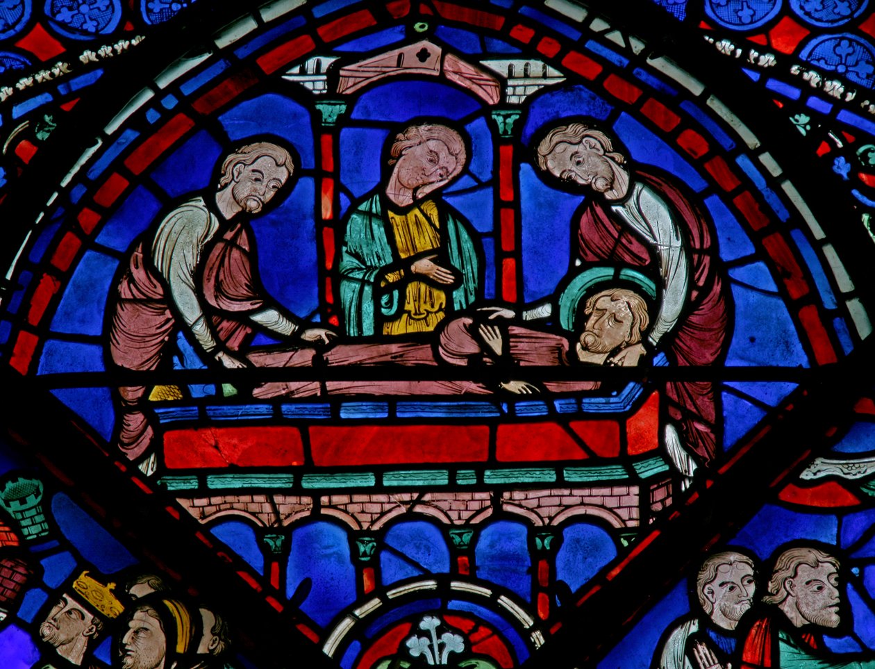 The St Thomas Window: Entombment by French School