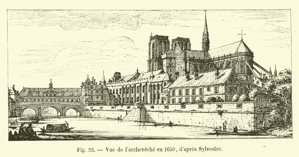 View of the Archbishopric in 1650, after Sylvestre by French School