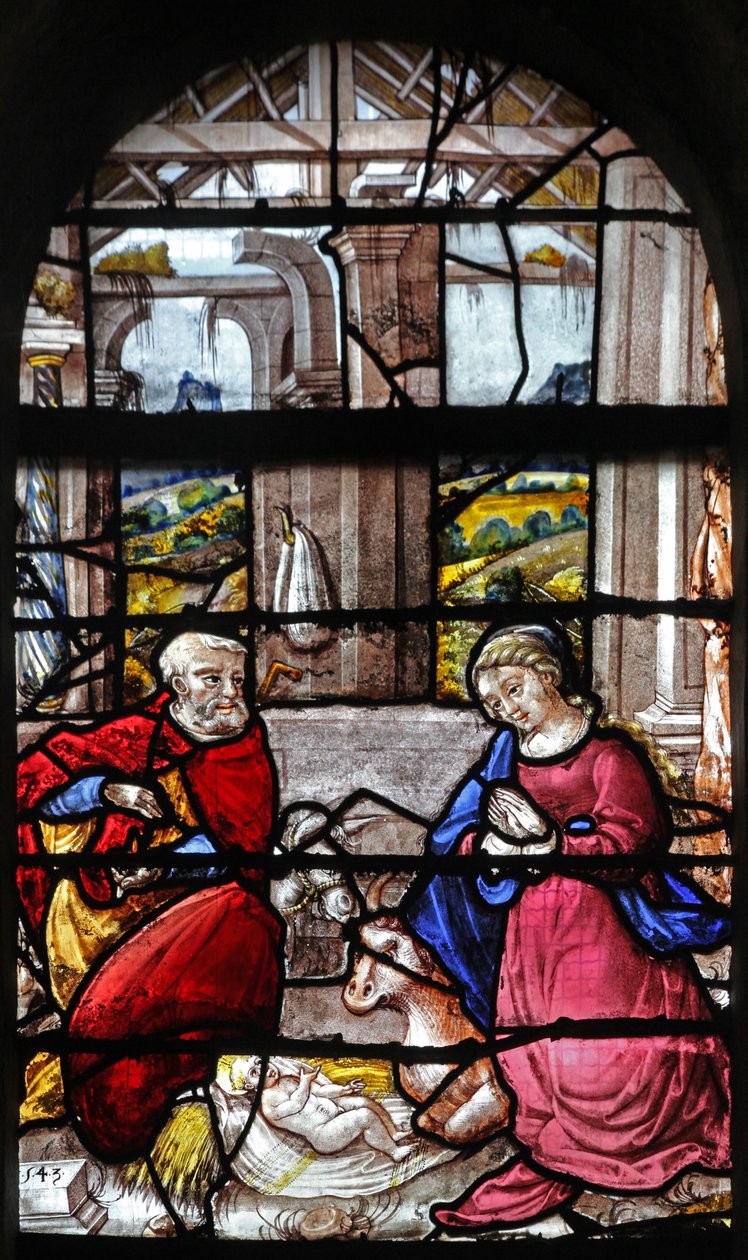 Window depicting the Nativity by French School