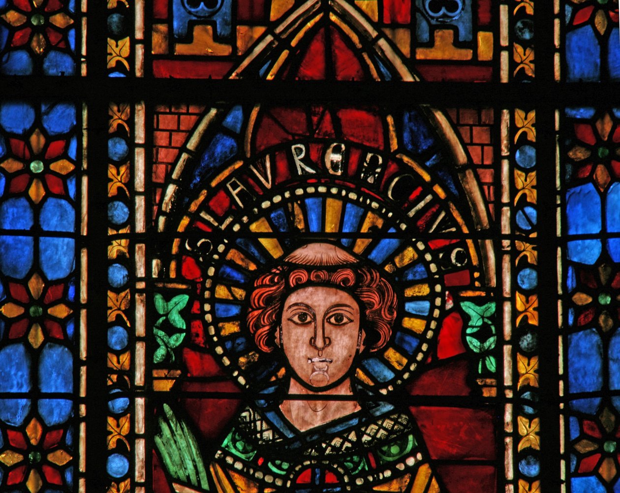 Window w201 depicting St Lawrence by French School