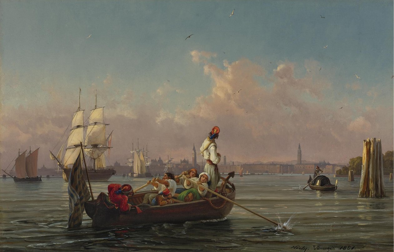 In the Lagoon, Venice by Friedrich Nerly