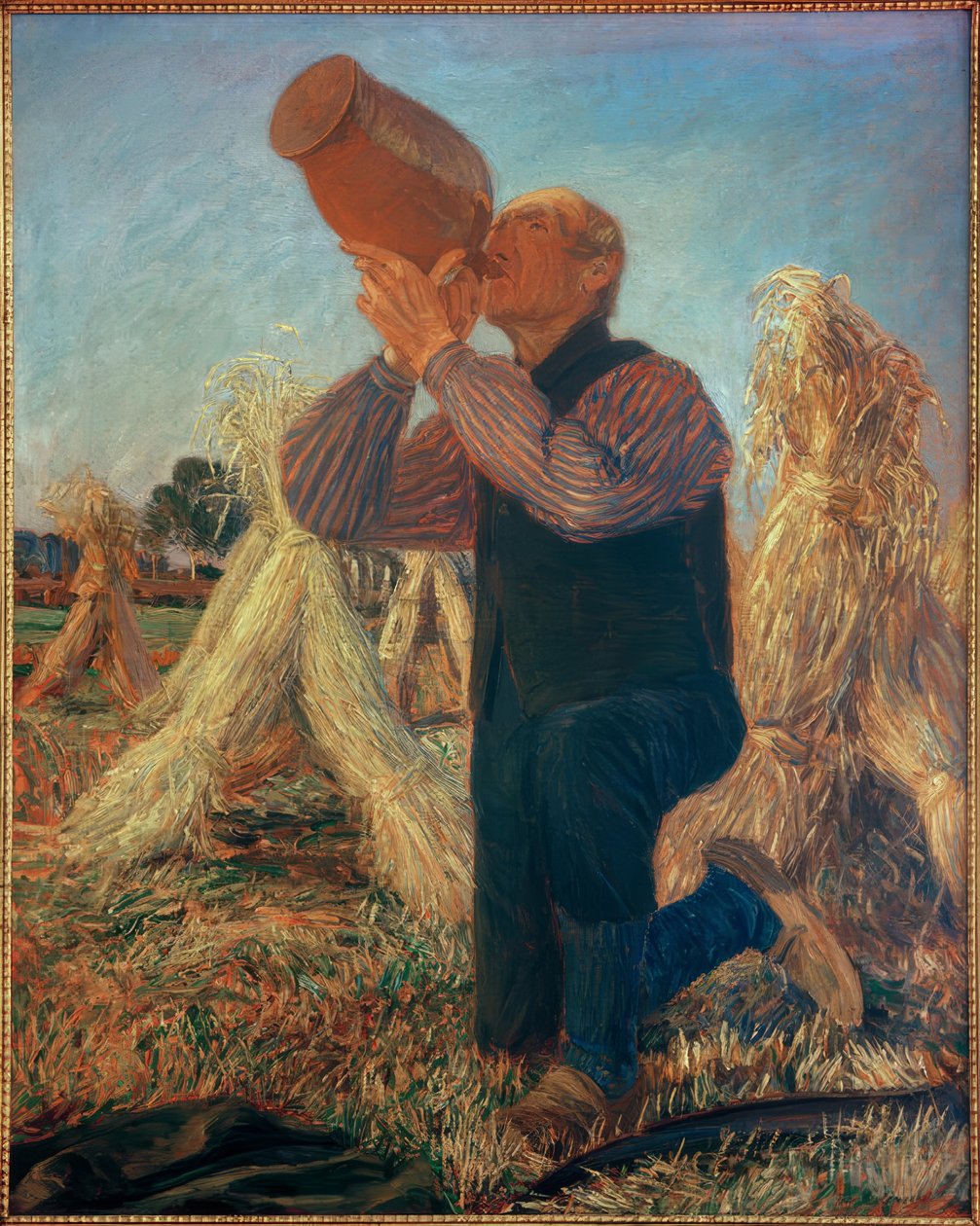 Farmer Drinking by Fritz Mackensen