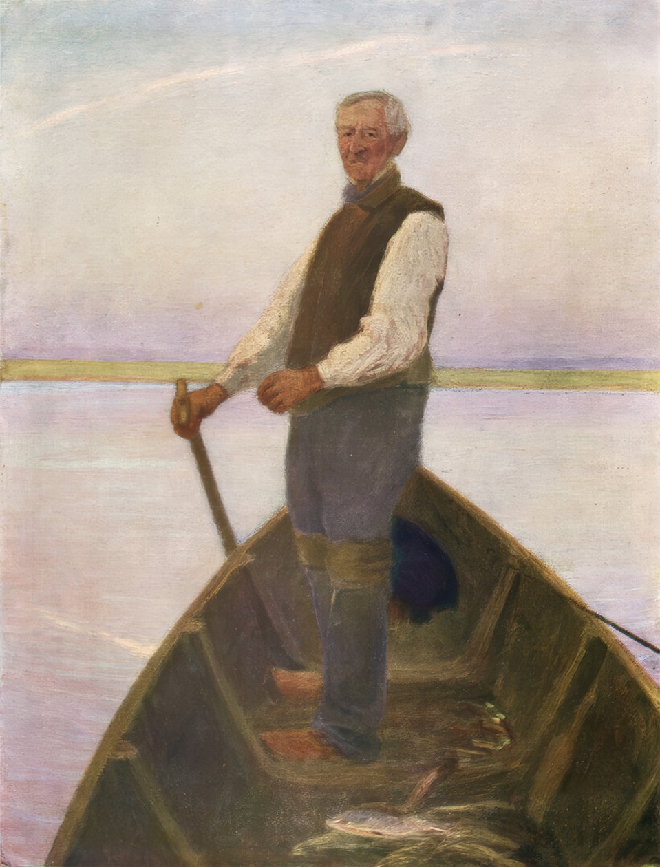 The Boatman by Fritz Mackensen