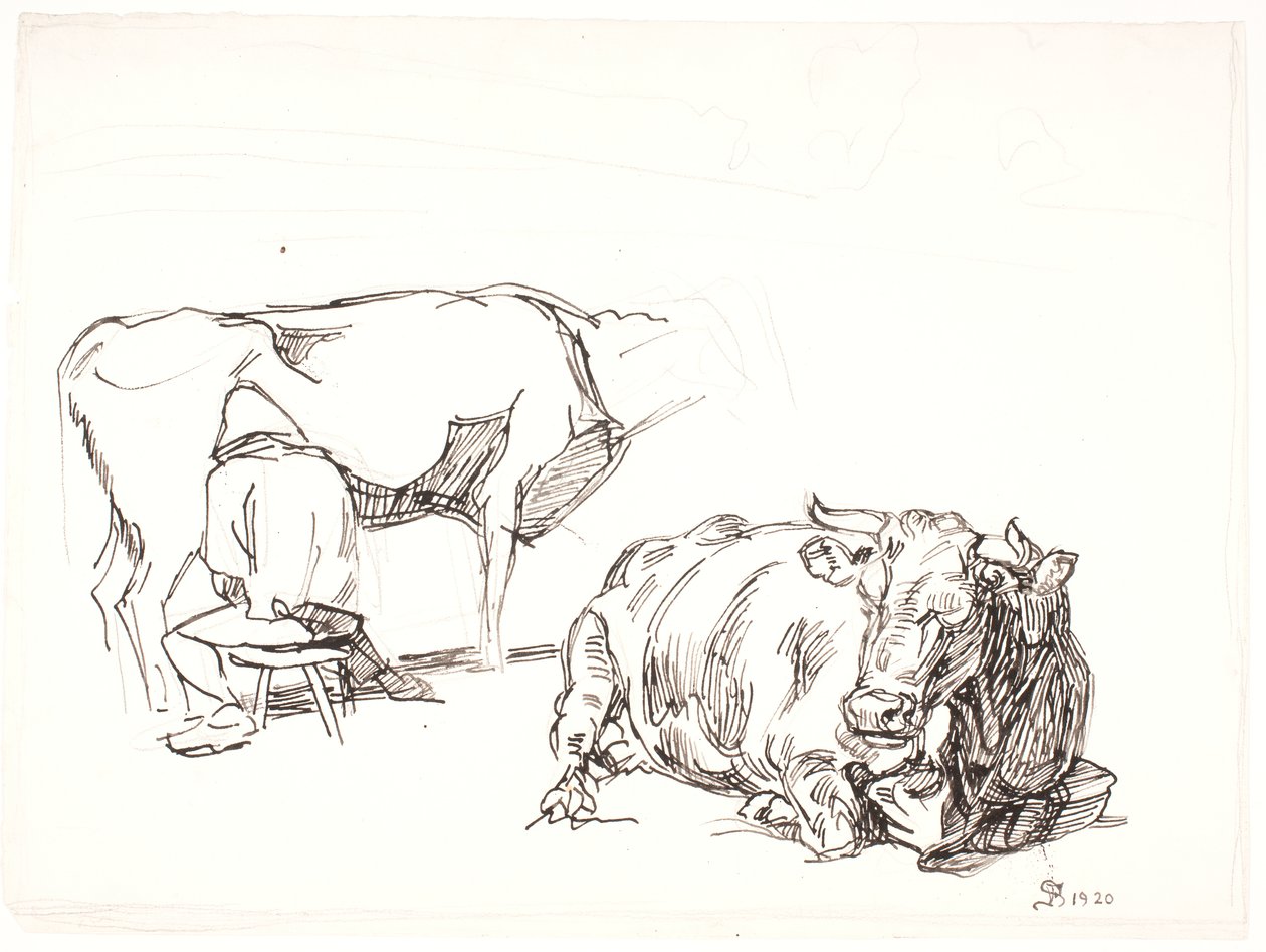 Milking by Fritz Syberg