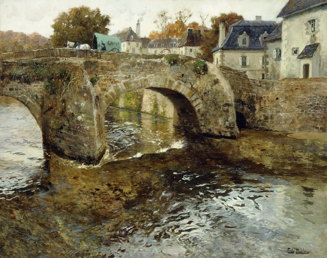 The Old Stone Bridge by Frits Thaulow