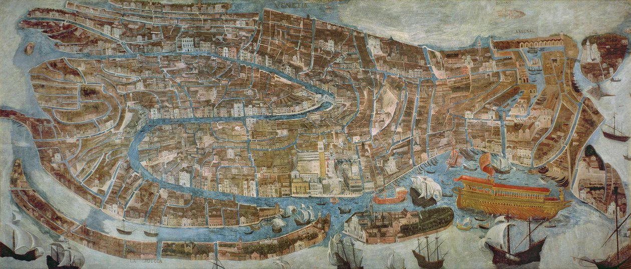 Map of Venice, first half of 17th century by G. Barzenti