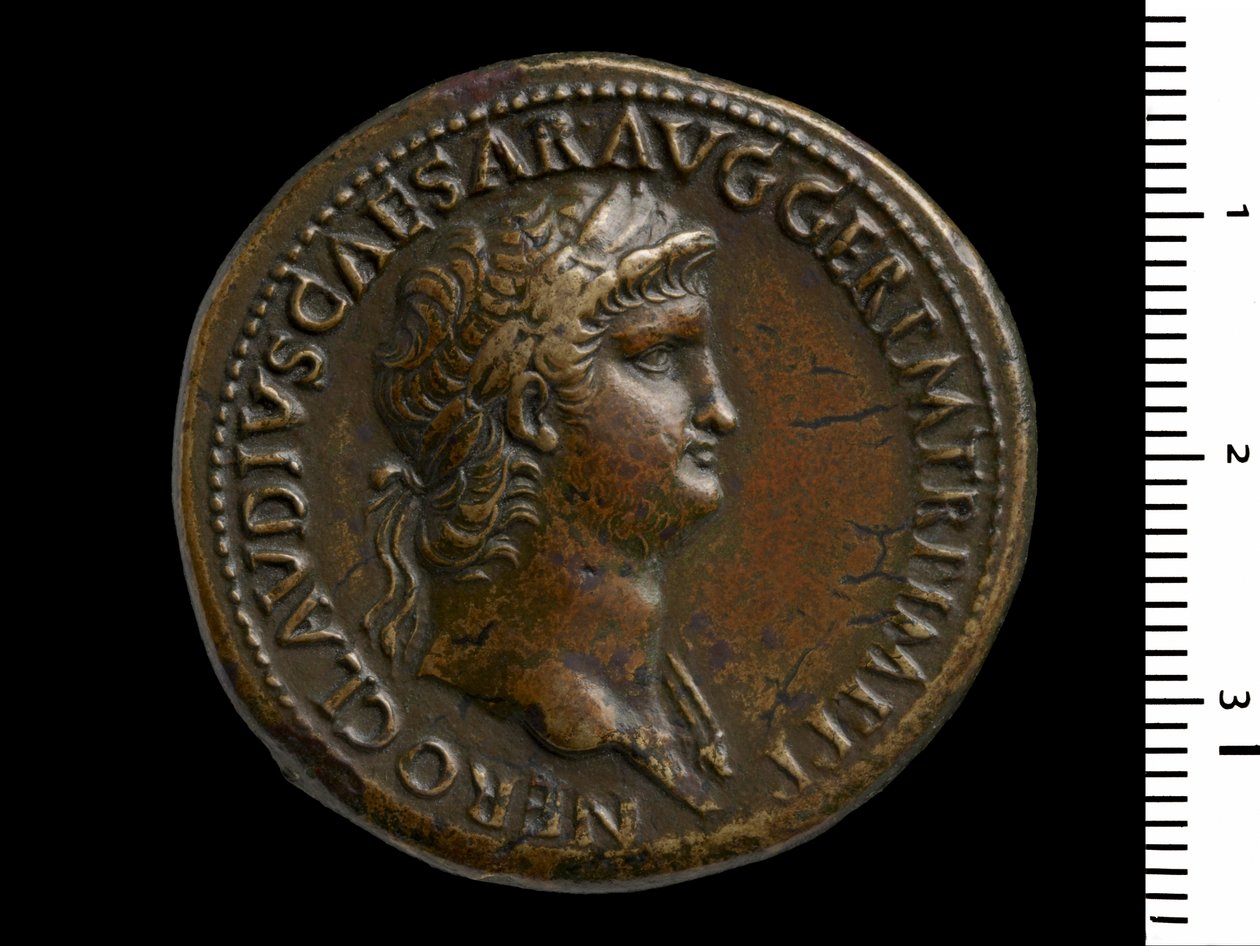 Coin Depicting Emperor Nero by Gallo Roman